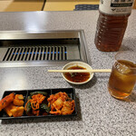 ありい亭 中田店 - キムチ3種盛り。キュウリがダントツうまかった。