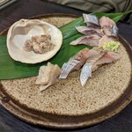 亀戸・養生料理　高の - 「ぬか〆魚刺」（今回は鰊）