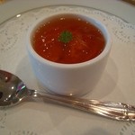 シュマンドール - ①　ウニを添えたキャロットのピュレ