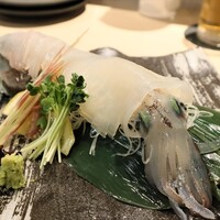 鮨 からす 十三店 - 泳ぎ烏賊お造り 姿造り