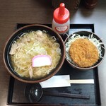 みちのく亭 - ランチセット(温肉中華とミニメンチカツ丼)