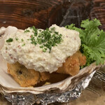 酒盃 - カキフライ ポテサラ添え
