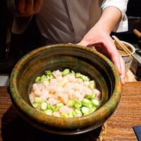 割烹 隆 - うわっ、帆立とアスパラガスがたっぷりや～