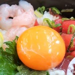 おさかな共和国 えびす丸 - マグロとエビの二色丼