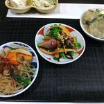 Kotori - おばんざい３品（チャプチェ、ホタルイカと菜の花、茄子の揚げ出し）