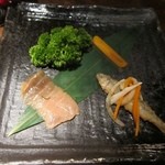 銀座 煙事 - マグロ、ワカサギ、カラスミの燻製