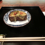 御料理 伊とう - ＜２０１３年７月＞賀茂茄子の田楽。肉厚の大きなお茄子でした。