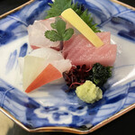 柏屋 大阪千里山 - 鯛　横輪(絶品)　烏賊(ねっとり系)　三色扇　生海苔