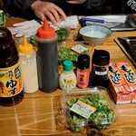 鹿酔庵 - 持ち込んだ調味料+ネギ