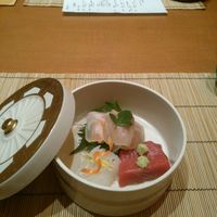 日本料理おばな - お造り３種盛り　豪華な器で！