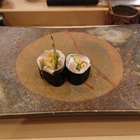 鮨桂太 - 鰯 ガリ 大葉 巻き