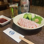 煮込みうどん かに屋 - 霜降り&瓶ビール