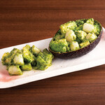 Avocado and scallop WASABI basil