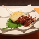 すし大 - ホタルイカと平貝の炭火焼き