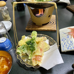 Unaginoyado Sumiyoshi - コース料理@5,500円の鰻天ぷら柳川風&天麩羅盛り合わせ