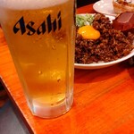 I Love Gyoza アキバの竜王 - ビール7杯目（泡が～）ジョッキは綺麗