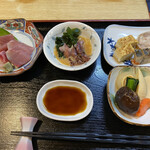 山海房 - おつまみセット　天ぷらなし　蛍いかの酢味噌あえ美味しい〜