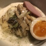 鴨出汁中華蕎麦 麺屋yoshiki - 塩つけ蕎麦+浅利リゾット