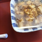 新居浜こくりょう食堂 - チンした麻婆豆腐。レンジで熱々食べられるのは良い。