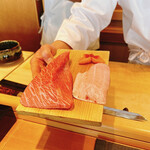 恵比寿 鮨 ふじまさ - 追加オーダー(出てないネタ)カマトロ ノドグロ 赤貝