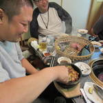 しらさぎの宿 丸福 - 良いお肉を食ってまだテンションの高いS氏(掲載確認済)