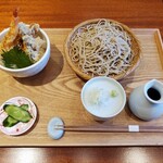 手打そば 紡ぎ - 料理写真:せいろ＆小天丼