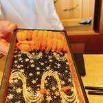 恵比寿 鮨 ふじまさ - 少ない雲丹であえて見栄えを抑えてからの