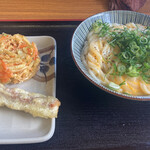 丸池製麺所 - カルピスバター釜玉うどんと天麩羅
