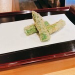 天ぷら たけうち - 朝採れアスパラガス