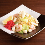 Seafood salt fried noodles ~ served with lemon ~