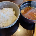 鉄板 風土 - 御飯と味噌汁