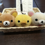 嵐山 りらっくま茶房 - アンケート用紙入れのカゴに鎮座。