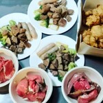 肉のＡＢＣフーズ - 肉には肉だよねという事で牛、豚、鶏の肉肉パーリー