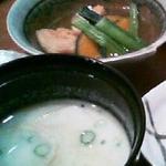 とうふ処 浅葱 - 浅葱セット　豆乳味噌汁・煮物