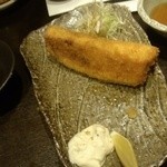 絹ナスのフライ（3つ）　ソースとタルタル有