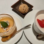 中国料理 星ヶ岡 - マンゴープリン、ごま団子、杏仁豆腐