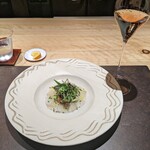 伊勢 福多亭 - 志摩産天然平鱸カルパッチオ、地元野菜のサラダ仕立て