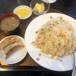 海南記 - エビ炒飯定食　大盛り　1,080円