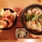 蕎麦 游山 - 鴨南蛮そば＆小天丼
