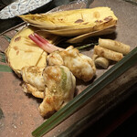 俵屋旅館 - 焼筍　蕗味噌、酢取り牛蒡、