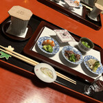 俵屋旅館 - 海老芋寿司、お多福豆、蛍烏賊、凍魚、