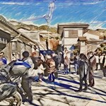 うどん本陣 山田家 - 店舗前で待つ大勢の人たち