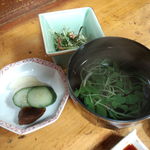 川蝉 - うな重松の肝吸い､香の物､小鉢