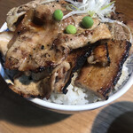 元祖 豚丼屋 TONTON - 特盛りだからか、お肉の並べ方も雑