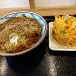 そばの神田 町前屋 名取店 - 「かけそば+野菜かきあげ」着盆＼(^o^)／