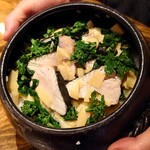 温石 - 鰆と筍と葉の花の炊き込みご飯
