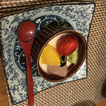 連根屋 - 豆乳ゼリー柚子蜜かけ