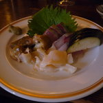 DOURAKUDA - シマアジ、ミル貝のお刺身