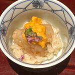 銀座 しのはら - 雲丹と牡丹海老の紹興酒漬け