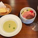 Enoteca D'oro - スプマンテ、スープ、生ハムサラダ